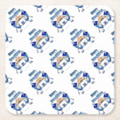 ハヌカー踊りドレイドスアンドジェリードーナツ スクエアペーパーコースター (正面)