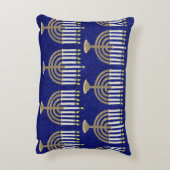 ハヌカー金ゴールド（ユダヤ教）メノラーホリデーホームデコール アクセントクッション (裏面(縦))