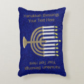 ハヌカー金ゴールド（ユダヤ教）メノラーホリデーホームデコール アクセントクッション (正面(垂直))