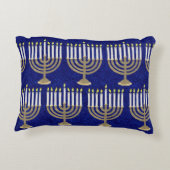 ハヌカー金ゴールド（ユダヤ教）メノラーホリデーホームデコール アクセントクッション (裏面)