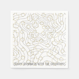 ハヌカー金ゴールドNシルバードレディール スタンダードカクテルナプキン