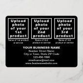 ハヌカー長方形に黒のビジネスブランド 箔シーズンカード (裏面)