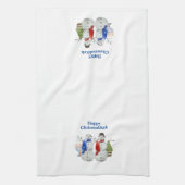 ハヌカー雪だるまクリスマスクリスムカ キッチンタオル (縦)