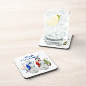 ハヌカー雪だるまクリスマスクリスムカ コースター (右側)