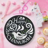 ハヌカー黒板ドーブ ペーパープレート (パーティー)