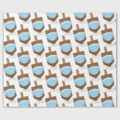 ハヌカー2020 – コマ回転と顔マスク ラッピングペーパー (フラット)