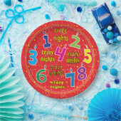 ハヌカー8泊熱狂する赤 ペーパープレート (パーティー)