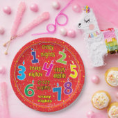 ハヌカー8泊熱狂する赤 ペーパープレート (パーティー)