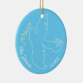 ハヌカー「ハヌカー(ユダヤ教の祭り)ドーブ」サークルオーナメント セラミックオーナメント (右)