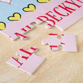 ハヌカー「ピンクキャットバレリーナ」パズル パーソナライズされた ジグソーパズル (側面)