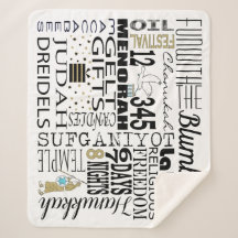 ハヌカー（ユダヤ教の祭り）おもしろいワードシャーパブランケット/中