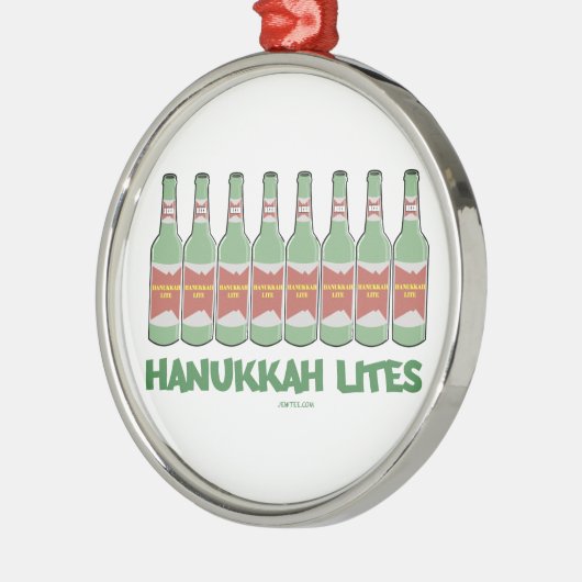 ハヌカー（ユダヤ教の祭り）のハヌカーおもしろいなLITESのギフト メタルオーナメント (左)