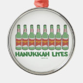 ハヌカー（ユダヤ教の祭り）のハヌカーおもしろいなLITESのギフト メタルオーナメント (正面)