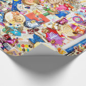 ハヌカー（ユダヤ教の祭り）の包装紙、30" x 6' ラッピングペーパー (角)