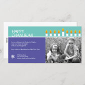 ハヌカー(ユダヤ教の祭り)の(ユダヤ教)メノラーの写真カード シーズンカード (正面/裏面)