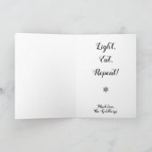 「ハヌカー（ユダヤ教の祭り）はフヌッカーが多い」グリーティングカード シーズンカード (内部)