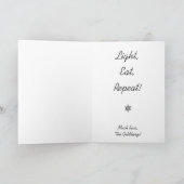 「ハヌカー(ユダヤ教の祭り)はフヌッカー」グリーティングカード シーズンカード (内部)