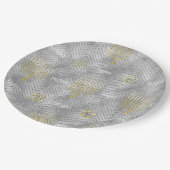 ハヌカー(ユダヤ教の祭り)エレガント金ゴールドシルバーメノラーズスターズ ペーパープレート (アングル)