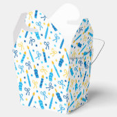 ハヌカー（ユダヤ教の祭り）キャンドルバーニングホワイトブルー金ゴールド フェイバーボックス (オープン)