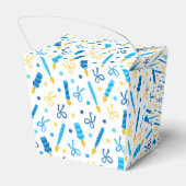 ハヌカー（ユダヤ教の祭り）キャンドルバーニングホワイトブルー金ゴールド フェイバーボックス (裏面サイド)