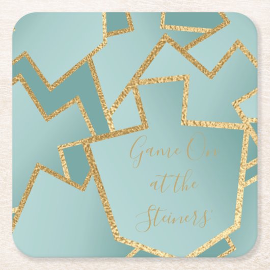 ハヌカー（ユダヤ教の祭り）ゲームオンドレイデルスターコイ スクエアペーパーコースター (正面)