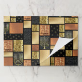 ハヌカー(ユダヤ教の祭り)ゴールデンモンタージュ紙ランチョンマット ペーパーパッド (折り畳み)