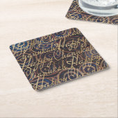 ハヌカー（ユダヤ教の祭り）スピニングゴールズ スクエアペーパーコースター (アングル)