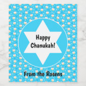 ハヌカー（ユダヤ教の祭り）ゼリードーナッツユダヤ星の雪片 ワインラベル (シングルラベル)