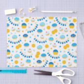 ハヌカー(ユダヤ教の祭り)ドレイドスドーナツ金ゴールドブルーホワイト 薄葉紙 (クラフト)