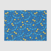 ハヌカー(ユダヤ教の祭り)ドレデルバンナーズジェルトギフトブルー 薄葉紙 (正面)