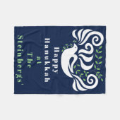 ハヌカー(ユダヤ教の祭り)ドーヴステンシルフリースブランケット フリースブランケット (正面(横))