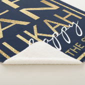 ハヌカー(ユダヤ教の祭り)ハッピー金ゴールドシェルパブランケット/中 シェルパブランケット (3/4)