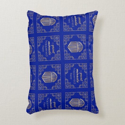 ハヌカー（ユダヤ教の祭り）/ハヌカーアールデコ金ゴールド浚渫船 アクセントクッション (正面(垂直))