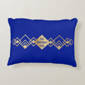 ハヌカー(ユダヤ教の祭り)/ハヌカーアールデコ金ゴールド浚渫船 アクセントクッション (裏面)