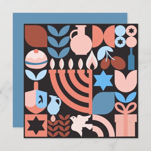 ハヌカー(ユダヤ教の祭り)ハヌカー(ユダヤ教)メノラードーナツユダヤ星カード カード (正面/裏面)