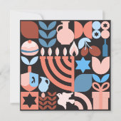 ハヌカー(ユダヤ教の祭り)ハヌカー(ユダヤ教)メノラードーナツユダヤ星カード カード (正面)