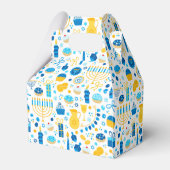 ハヌカー（ユダヤ教の祭り）パーティーブルー金ゴールドホワイト（ユダヤ教）メノラージェルトクッキー フェイバーボックス (裏面サイド)