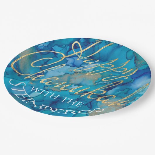 ハヌカー(ユダヤ教の祭り)ブルースとゴールズ ペーパープレート (アングル)