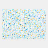 ハヌカー(ユダヤ教の祭り)ミックスセットのユダヤ星のドレイデルキャンドル ラッピングペーパーシート (正面2)