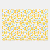 ハヌカー（ユダヤ教の祭り）メノラーズゲルトピッチャー油ホワイト金ゴールドブルー ラッピングペーパーシート (正面)