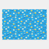 ハヌカー（ユダヤ教の祭り）ユダヤ人スターカップケーズブルージェリードーナツ ラッピングペーパーシート (正面)