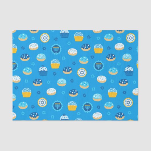 ハヌカー（ユダヤ教の祭り）ユダヤ人スターカップケーズブルー 薄葉紙 (正面)