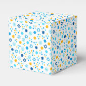 ハヌカー（ユダヤ教の祭り）ユダヤ星雪片ホワイトブルー金ゴールド フェイバーボックス (正面サイド)