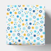 ハヌカー（ユダヤ教の祭り）ユダヤ星雪片ホワイトブルー金ゴールド フェイバーボックス (上部)