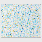 ハヌカー（ユダヤ教の祭り）ユダヤ星雪片ホワイトブルー金ゴールド ラッピングペーパー (フラット)