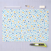 ハヌカー（ユダヤ教の祭り）ユダヤ星雪片ホワイトブルー金ゴールド 薄葉紙 (クラフト)