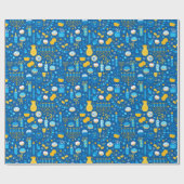 ハヌカー（ユダヤ教の祭り）祝ズジェルトユダヤ星雪片 ラッピングペーパー (フラット)