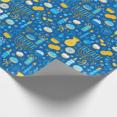 ハヌカー（ユダヤ教の祭り）祝ズジェルトユダヤ星雪片 ラッピングペーパー (角)