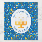 ハヌカー（ユダヤ教の祭り）祝ズジェルトユダヤ星雪片 ワインラベル (シングルラベル)