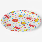 ハヌカー(ユダヤ教の祭り)8日と夜 ペーパープレート (アングル)